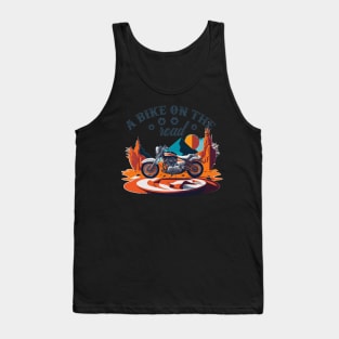 motorcycle on the road design Tank Top